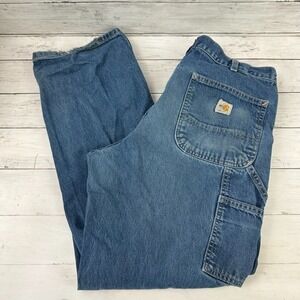 Carhartt FR Denim Blue Work Jeans Men 36x30 FRB13-DNM workwear Mens